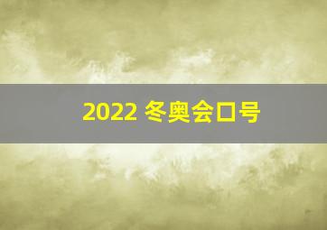 2022 冬奥会口号